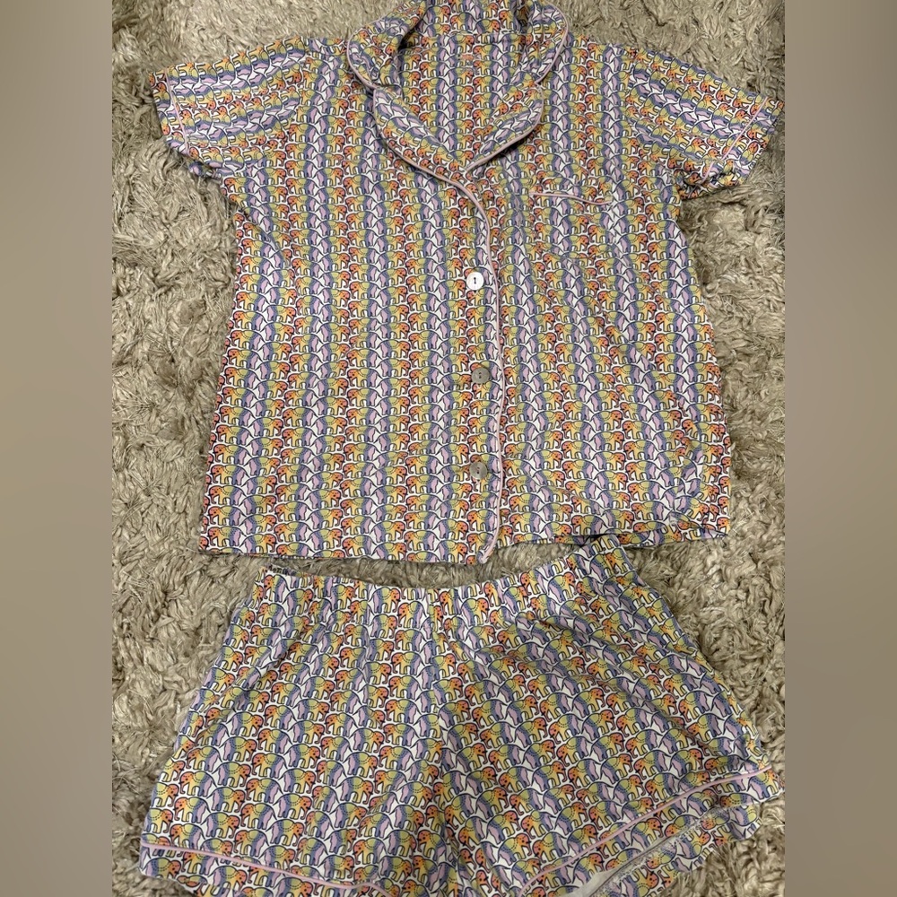 Roller Rabbit Rainbow Elephant Print Pajama Set